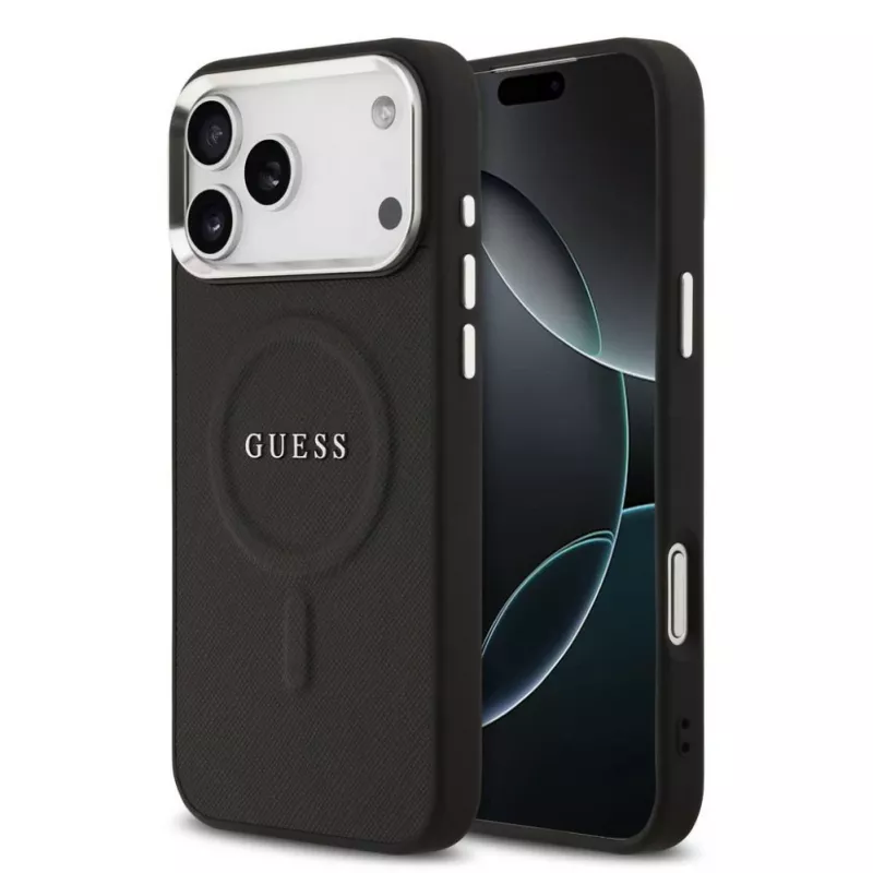 Guess Classic Logo MagSafe Case für iPhone 17 Pro Max Schwarz