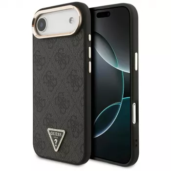 Guess 4G Triangle Logo MagSafe Hülle für iPhone Air Schwarz Gold