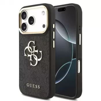 Guess 4G Big 4G Classic Logo Case für iPhone 17 Pro Max (Schwarz / Gold)