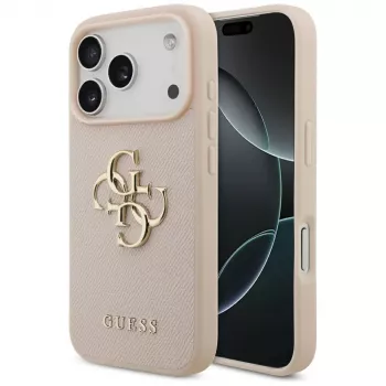 Guess Grained Big 4G & Classic Logo Case für iPhone 17 Pro Pink
