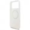 Guess IML Flowers Electro Pearl Strap MagSafe Case für iPhone 17 Pro Max Weiß