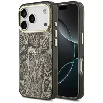 Guess Python Pattern MagSafe Case für iPhone 17 Pro Braun