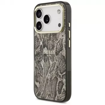 Guess Python Pattern MagSafe Case für iPhone 17 Pro Braun