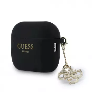 Guess Silicone 4G Charm Case für AirPods Pro 3, Schwarz