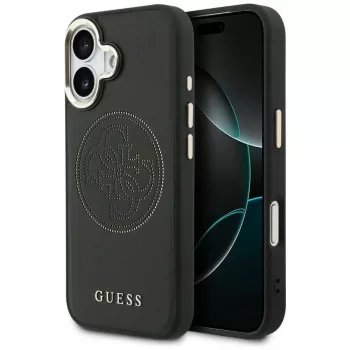 Guess Perforated 4G MagSafe-Hülle für iPhone 17, Schwarz