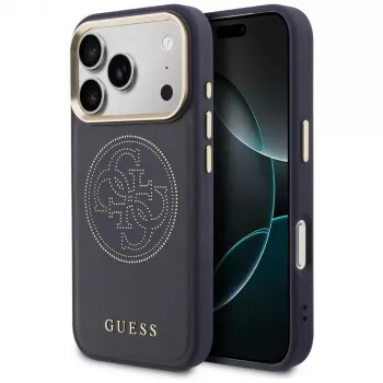 Guess Perforierte 4G MagSafe Hülle für iPhone 17 Pro Max, Blau