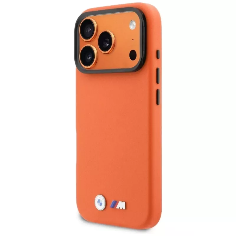 BMW M Metal Logo MagSafe Case für iPhone 17 Pro Orange
