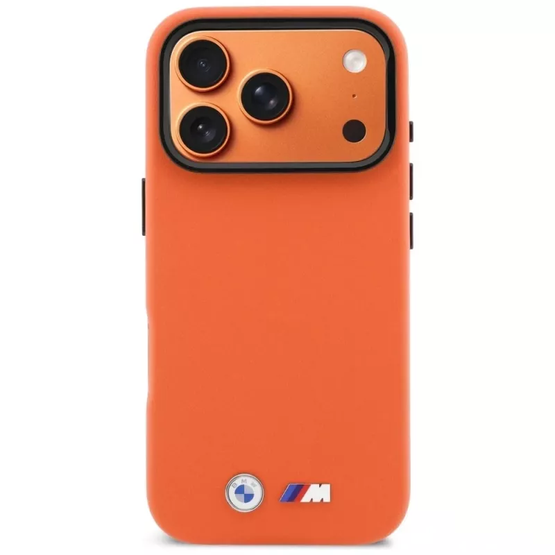 BMW M Metal Logo MagSafe Case für iPhone 17 Pro Orange