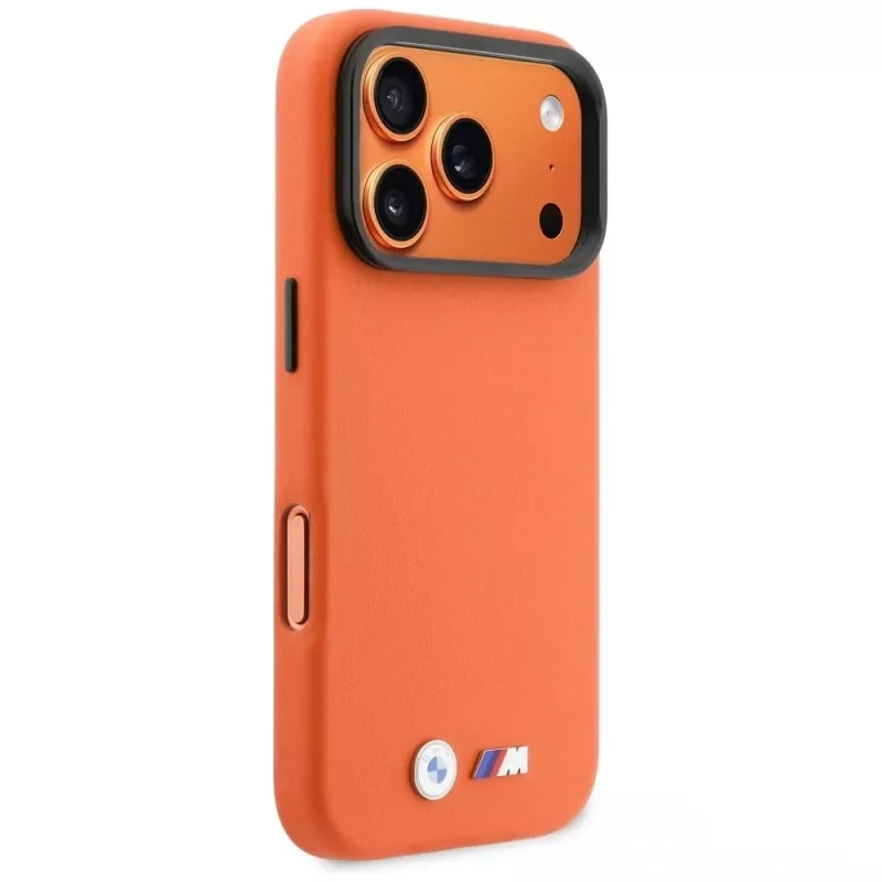 BMW M Metal Logo MagSafe Case für iPhone 17 Pro Orange