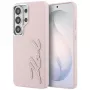 KARL LAGERFELD Grained Signature Metal Resin Logo Case für Samsung Galaxy S26 Ultra, Pink
