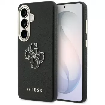 Guess Grained Big 4G Metal Logo Case für Samsung Galaxy S26+ Schwarz