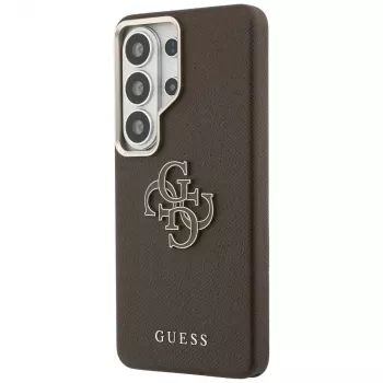 Guess Grained Big 4G Metal Logo Case für Samsung Galaxy S26 Ultra - Braun