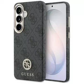 Guess 4G Rhinestone Round Logo MagSafe Case für Samsung Galaxy S26 (Schwarz)