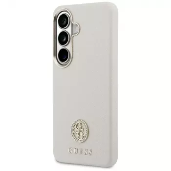Guess Rhinestone Round Logo MagSafe Case für Samsung Galaxy S26 Beige