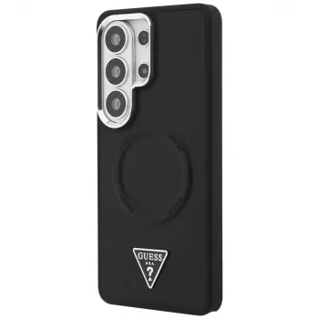 Guess Embossed Ring Triangle Logo MagSafe Case für Samsung Galaxy S26 Ultra Schwarz