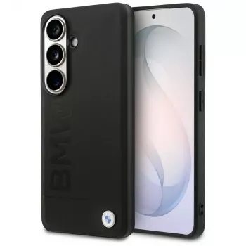 BMW Leather Hot Stamp MagSafe Case für Samsung Galaxy S26 Schwarz