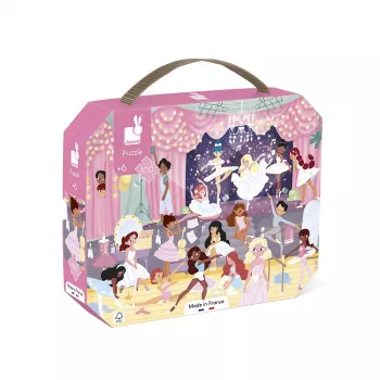 Janod Puzzle im Koffer Ballerinas 100 Teile 6+ Hergestellt in Frankreich