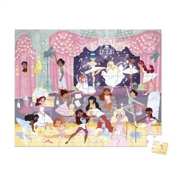Janod Puzzle im Koffer Ballerinas 100 Teile 6+ Hergestellt in Frankreich