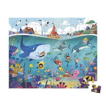 Janod Puzzle im Koffer Unterwasserwelt 100 Teile 6+ Hergestellt in Frankreich