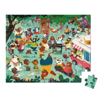 Janod Bear Family Dress-Up Puzzle im Koffer, 54 Teile