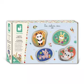 Janod Kreativ-Set Deko-Steine 4 Stück Kleine Tiere 6+