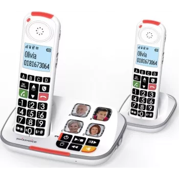 Alcatel Xtra 2355 Duo DECT Schnurlostelefon (2 Mobilteile, Schwarz)