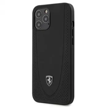 Ferrari Off Track Perforated Hard Case für Apple iPhone 12 Pro Max 6,7 Zoll - Schwarz