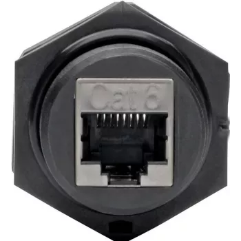 Eaton Tripp Lite N206-BC01-IND RJ45 Bulkhead-Kupplung Cat5/Cat6 Buchse-Buchse geschirmt Industrie IP68 Staubschutzkappe TAA
