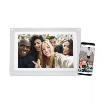 Braun DigiFrame 1020 WiFi 10.1 Zoll Digitaler Bilderrahmen Weiß Acryl