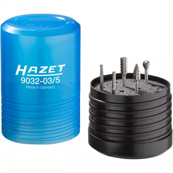 HAZET 9032-03/5 Hartmetall-Fräsersatz 3 mm Schaft 5-teilig