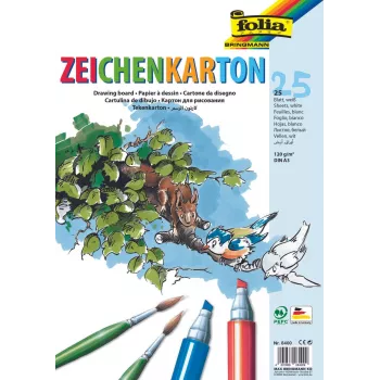 Folia Zeichenkarton Weiß 120 g/m² 25 Blatt DIN A4