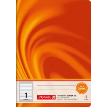 Brunnen Vivendi A5 Schulheft, Kontrastlineatur, Lineatur 1, Orange