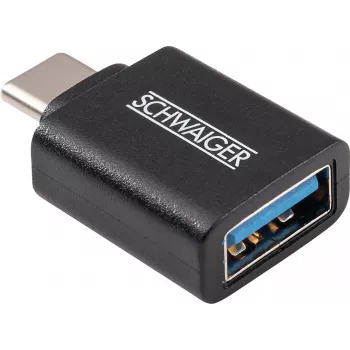 Schwaiger USB-Adapter USB 3.1 Type-C Stecker auf USB 3.0 Type-A Buchse Schwarz (CAU310 533)