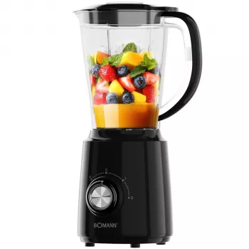 Bomann UM 6091 CB Schwarz Standmixer 1200 W 6,3 L Edelstahlschüssel