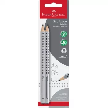 Faber-Castell Jumbo Grip Graphitstift HB, 2er-Pack Blisterkarte