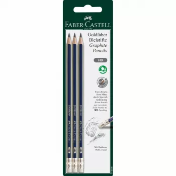 Faber-Castell Goldfaber G-Tip Graphitstift HB 3er-Pack Dunkelgrün (116896)