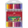 FABER-CASTELL Duo Faserstifte - Permanent - Leuchtfarben - Wasserbasierte Tinte - Feine Spitze (20er Pack)