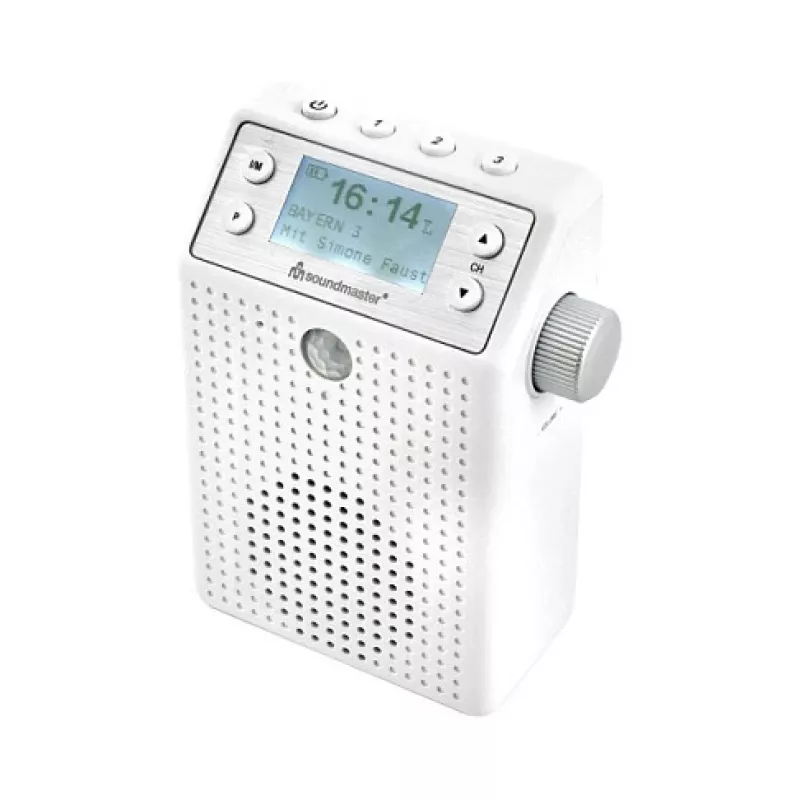 Soundmaster DAB60WE Steckdosenradio DAB+, FM, Bluetooth, USB Freisprechfunktion, spritzwassergeschützt, Weiß