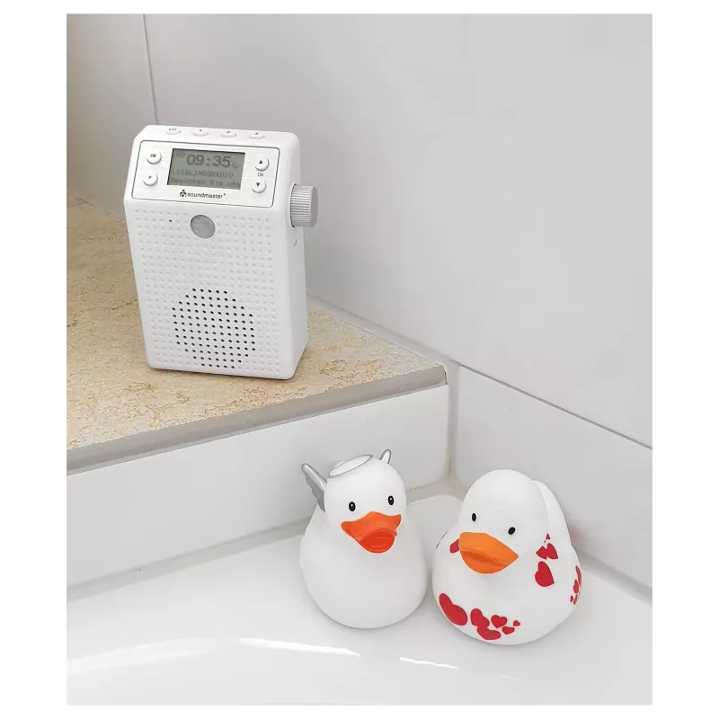 Soundmaster DAB60WE Steckdosenradio DAB+, FM, Bluetooth, USB Freisprechfunktion, spritzwassergeschützt, Weiß