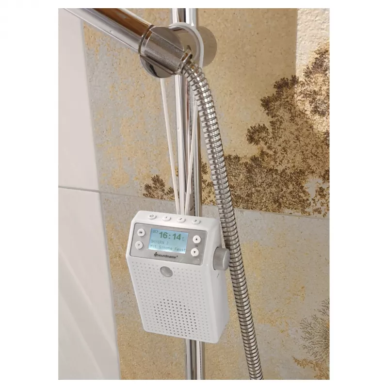 Soundmaster DAB60WE Steckdosenradio DAB+, FM, Bluetooth, USB Freisprechfunktion, spritzwassergeschützt, Weiß