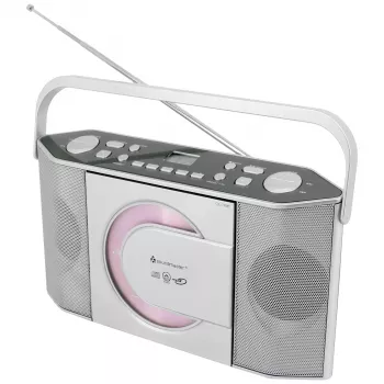 Soundmaster RCD1755SI Tragbares CD-Radio mit FM-Tuner, Silber