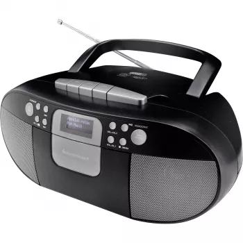 Soundmaster SCD7800SW DAB+ FM CD Kassette Radio mit Weckfunktion, Schwarz