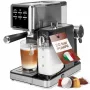 PROFI COOK PC-ES-KA 1266 Espressomaschine mit Siebträger und Kapselsystem, 20 bar, 1450 W, Schwarz/Silber