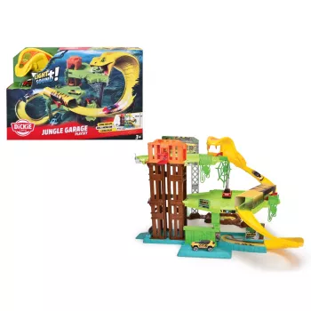 Dickie Jungle Garage 203338004 - 3-stöckiges Spielset mit Sound & Licht, inkl. Druckgussfahrzeug