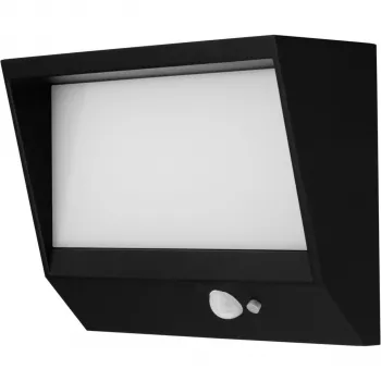 REV Ritter LED Solar Wandleuchte Lumus 110lm Aluminium Schwarz mit Bewegungsmelder 2022001300