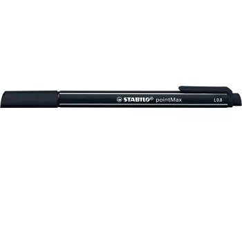 STABILO pointMax Filzstift - Schwarz - Medium - 0,8 mm - Rund - Wasserbasierte Tinte - Nylonspitze