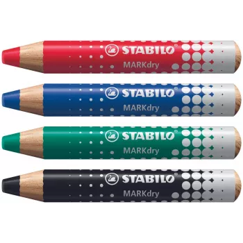 STABILO MARKdry Whiteboard-Marker Set mit 4 Stiften in Etui
