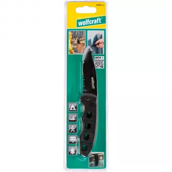 Wolfcraft Klappmesser mit Wellenschliff 75 mm