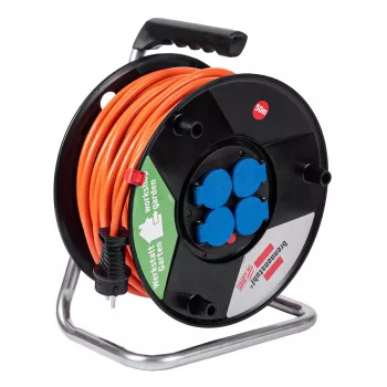 AKYGA AK-CR-06 Kabeltrommel Verlängerungskabel 50m IP44 4 Steckdosen Schuko Schwarz