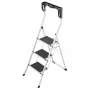 Hailo K75 ComfortLine 3-Stufen-Sicherheitstritt, Silber/Schwarz, 150 kg Tragfähigkeit